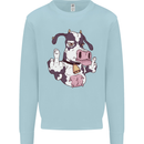 Funny Offensive Rude Cow Finger Flip Kids Sweatshirt Jumper Light Blue