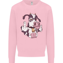 Funny Offensive Rude Cow Finger Flip Kids Sweatshirt Jumper Light Pink