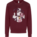 Funny Offensive Rude Cow Finger Flip Kids Sweatshirt Jumper Maroon
