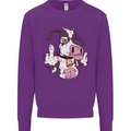 Funny Offensive Rude Cow Finger Flip Kids Sweatshirt Jumper Purple