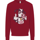 Funny Offensive Rude Cow Finger Flip Kids Sweatshirt Jumper Red