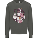 Funny Offensive Rude Cow Finger Flip Kids Sweatshirt Jumper Storm Grey