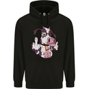 Funny Offensive Rude Cow Finger Flip Mens 80% Cotton Hoodie Black