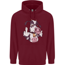 Funny Offensive Rude Cow Finger Flip Mens 80% Cotton Hoodie Maroon