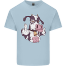Funny Offensive Rude Cow Finger Flip Mens Cotton T-Shirt Tee Top Light Blue