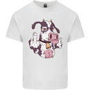 Funny Offensive Rude Cow Finger Flip Mens Cotton T-Shirt Tee Top White