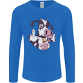 Funny Offensive Rude Cow Finger Flip Mens Long Sleeve T-Shirt Royal Blue