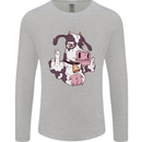 Funny Offensive Rude Cow Finger Flip Mens Long Sleeve T-Shirt Sports Grey