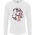 Funny Offensive Rude Cow Finger Flip Mens Long Sleeve T-Shirt White