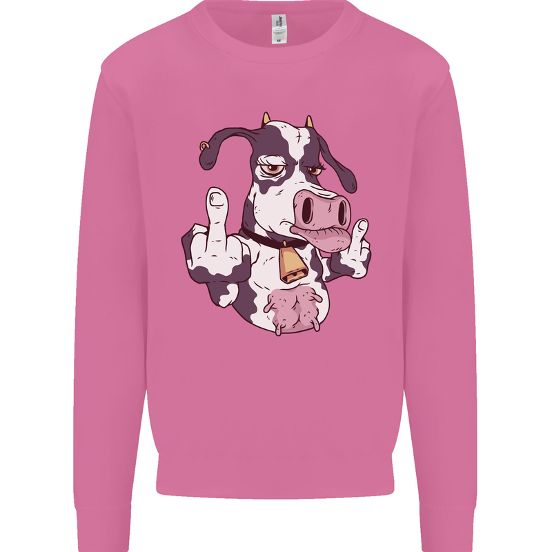 Funny Offensive Rude Cow Finger Flip Mens Sweatshirt Jumper Azalea