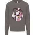 Funny Offensive Rude Cow Finger Flip Mens Sweatshirt Jumper Charcoal