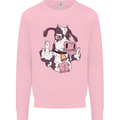 Funny Offensive Rude Cow Finger Flip Mens Sweatshirt Jumper Light Pink