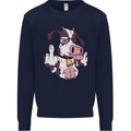 Funny Offensive Rude Cow Finger Flip Mens Sweatshirt Jumper Navy Blue