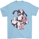 Funny Offensive Rude Cow Finger Flip Mens T-Shirt 100% Cotton Light Blue