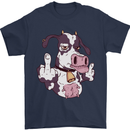 Funny Offensive Rude Cow Finger Flip Mens T-Shirt 100% Cotton Navy Blue