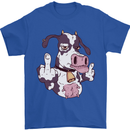 Funny Offensive Rude Cow Finger Flip Mens T-Shirt 100% Cotton Royal Blue