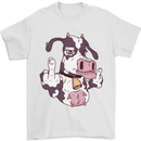 Funny Offensive Rude Cow Finger Flip Mens T-Shirt 100% Cotton White