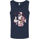 Funny Offensive Rude Cow Finger Flip Mens Vest Tank Top Navy Blue