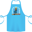 Funny Paddleboarder Jesus Paddleboarding Cotton Apron 100% Organic Turquoise