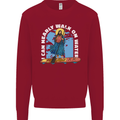 Funny Paddleboarder Jesus Paddleboarding Kids Sweatshirt Jumper Red