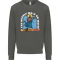 Funny Paddleboarder Jesus Paddleboarding Kids Sweatshirt Jumper Storm Grey