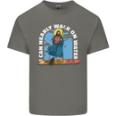 Funny Paddleboarder Jesus Paddleboarding Kids T-Shirt Childrens Charcoal