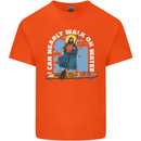 Funny Paddleboarder Jesus Paddleboarding Kids T-Shirt Childrens Orange
