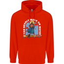 Funny Paddleboarder Jesus Paddleboarding Mens 80% Cotton Hoodie Bright Red