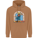 Funny Paddleboarder Jesus Paddleboarding Mens 80% Cotton Hoodie Caramel Latte