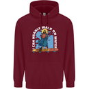 Funny Paddleboarder Jesus Paddleboarding Mens 80% Cotton Hoodie Maroon