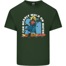 Funny Paddleboarder Jesus Paddleboarding Mens Cotton T-Shirt Tee Top Forest Green