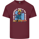 Funny Paddleboarder Jesus Paddleboarding Mens Cotton T-Shirt Tee Top Maroon