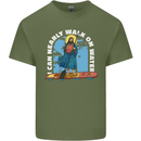 Funny Paddleboarder Jesus Paddleboarding Mens Cotton T-Shirt Tee Top Military Green