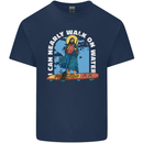 Funny Paddleboarder Jesus Paddleboarding Mens Cotton T-Shirt Tee Top Navy Blue