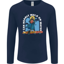 Funny Paddleboarder Jesus Paddleboarding Mens Long Sleeve T-Shirt Navy Blue