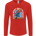 Funny Paddleboarder Jesus Paddleboarding Mens Long Sleeve T-Shirt Red