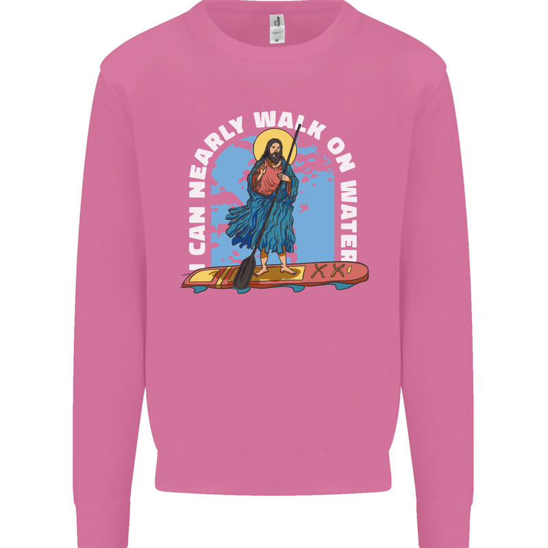 Funny Paddleboarder Jesus Paddleboarding Mens Sweatshirt Jumper Azalea