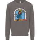 Funny Paddleboarder Jesus Paddleboarding Mens Sweatshirt Jumper Charcoal