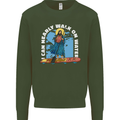 Funny Paddleboarder Jesus Paddleboarding Mens Sweatshirt Jumper Forest Green