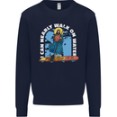 Funny Paddleboarder Jesus Paddleboarding Mens Sweatshirt Jumper Navy Blue