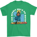 Funny Paddleboarder Jesus Paddleboarding Mens T-Shirt 100% Cotton Irish Green