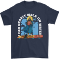 Funny Paddleboarder Jesus Paddleboarding Mens T-Shirt 100% Cotton Navy Blue