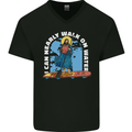 Funny Paddleboarder Jesus Paddleboarding Mens V-Neck Cotton T-Shirt Black