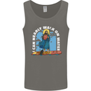 Funny Paddleboarder Jesus Paddleboarding Mens Vest Tank Top Charcoal