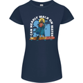 Funny Paddleboarder Jesus Paddleboarding Womens Petite Cut T-Shirt Navy Blue