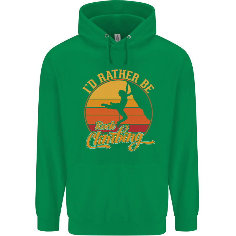 Funny Rock Climbing Climber Childrens Kids Hoodie Irish Green