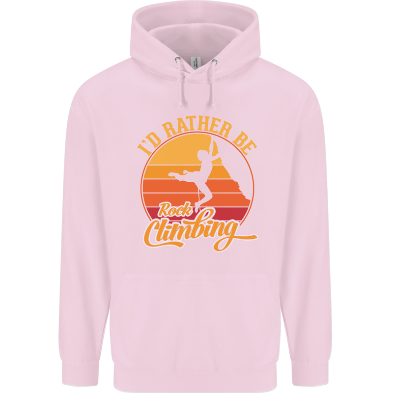 Funny Rock Climbing Climber Childrens Kids Hoodie Light Pink