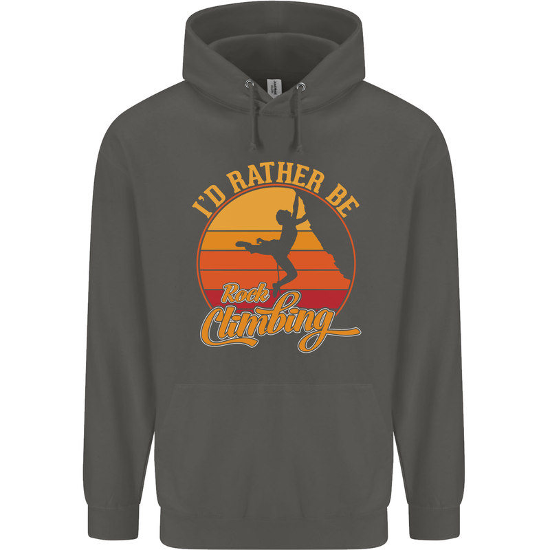 Funny Rock Climbing Climber Childrens Kids Hoodie Storm Grey