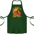 Funny Rock Climbing Climber Cotton Apron 100% Organic Forest Green