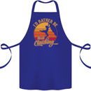 Funny Rock Climbing Climber Cotton Apron 100% Organic Royal Blue